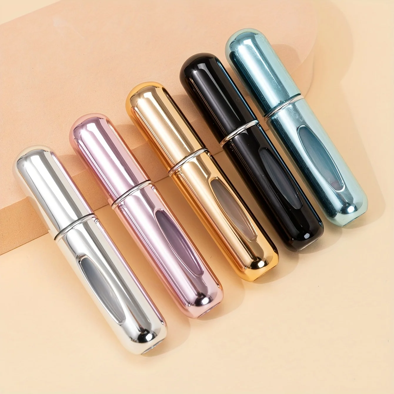 

5pcs 5ml Deluxe Mini Travel Perfume Atomizers-Refillable,Leak-proof&Portable Scent Pump Cases-Compact Spray Bottles for On-the