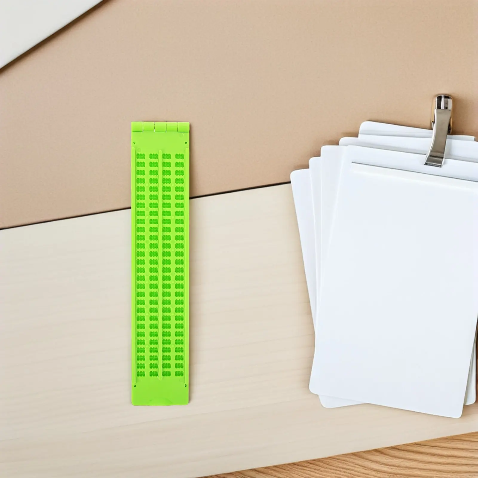 2Sets Braille Writing Boards Plastic 4 Row 28 Cell Kit for Blind Learning Braille Beginners Visually Impaired Supplies