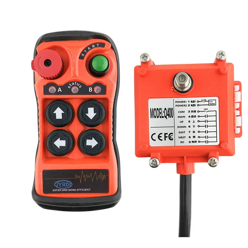 New Q400 4 Buttons Single Speed Industrial Wireless Radio Crane Remote Control Switches Winches Hoist Track Crane Lift Control