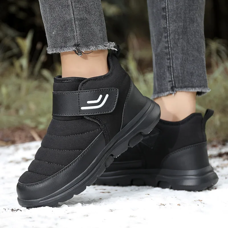 2026 Winter Shoes Men Outdoor Snow Boots Waterproof Platform Down Boots High Top Warm Ankle Boots Non Slip Zipper Cotton Boot