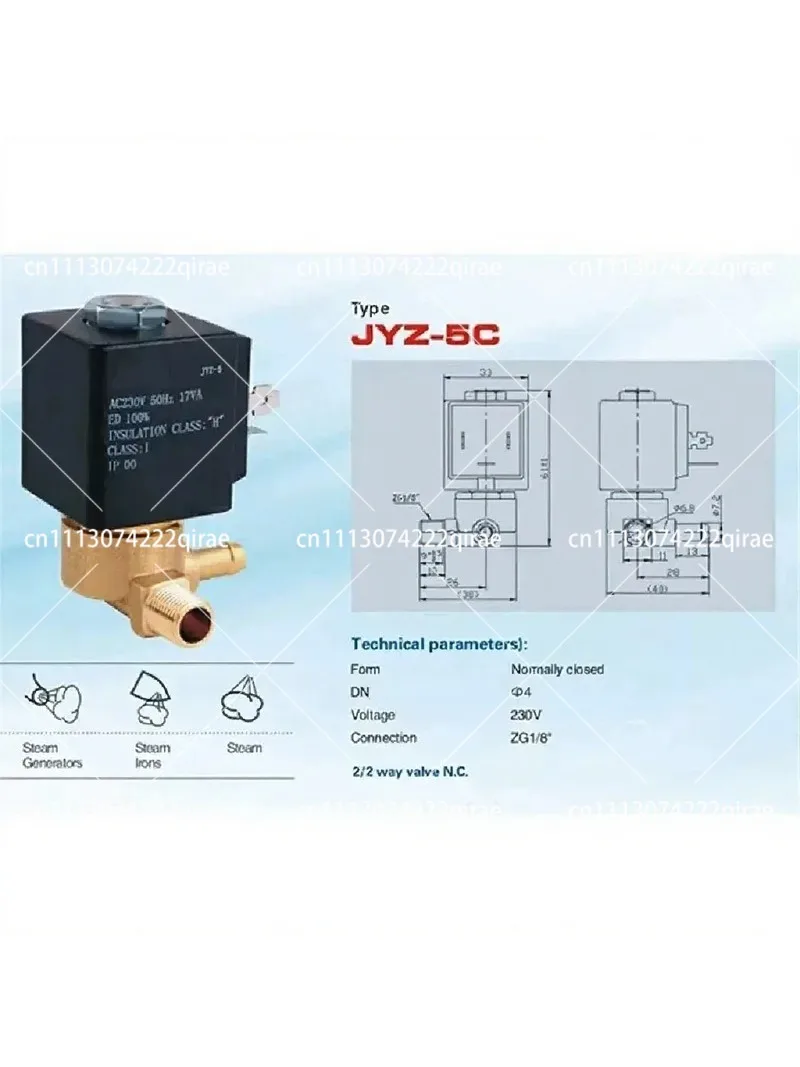 Electromagnetic Solenoid Valve 2/2 Way AC 230V 50Hz G1/8 Normally Closed N/C Gas Stream Generator for HVAC & Refrigeration
