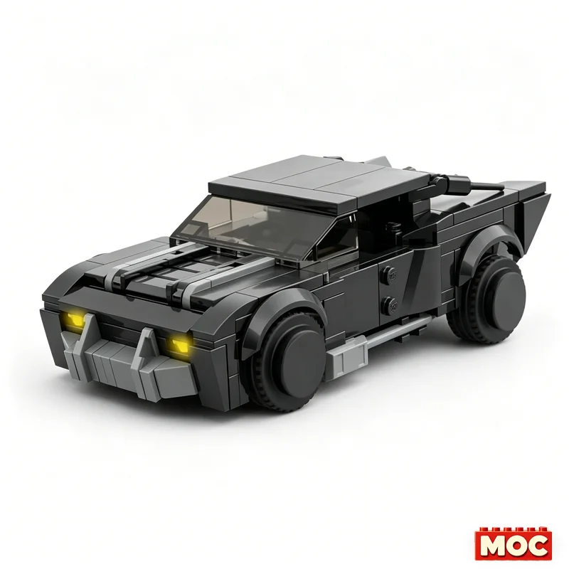 274PCS MOC Famous Hero Sports Car Movie Battinson 8-Stud Model Custom Blocks DIY Assembly Educational Toy For Collection Gifts