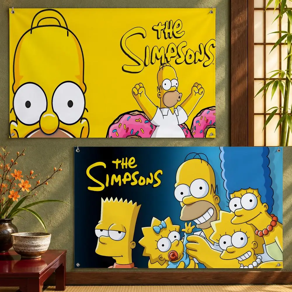The Simpsons Flags Wall Hanging With 4 Grommets For Bedroom Dorm Room Garden Party