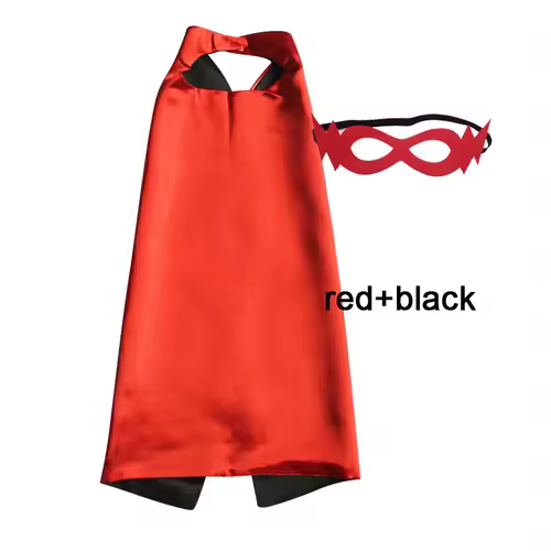Superhero Capes with Mask REVERSIBLE Two Colored Child Cape Birthday Party Favor Satin Solid Capes Boys Girls Satin Capes - Image 26