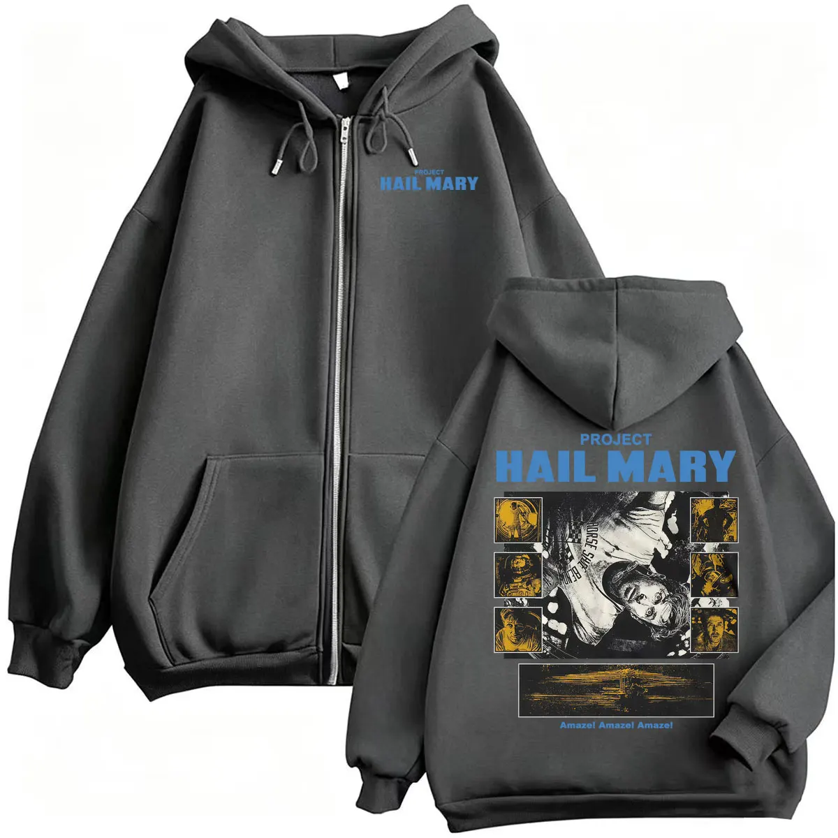 Project Hail Mary Zipper Hoodies Ryan Gosling 2026 Filmklassiker Sweatshirt Jacke Mäntel Herren Damen Harajuku Gothic Zip Up Hoodie – Detail 4