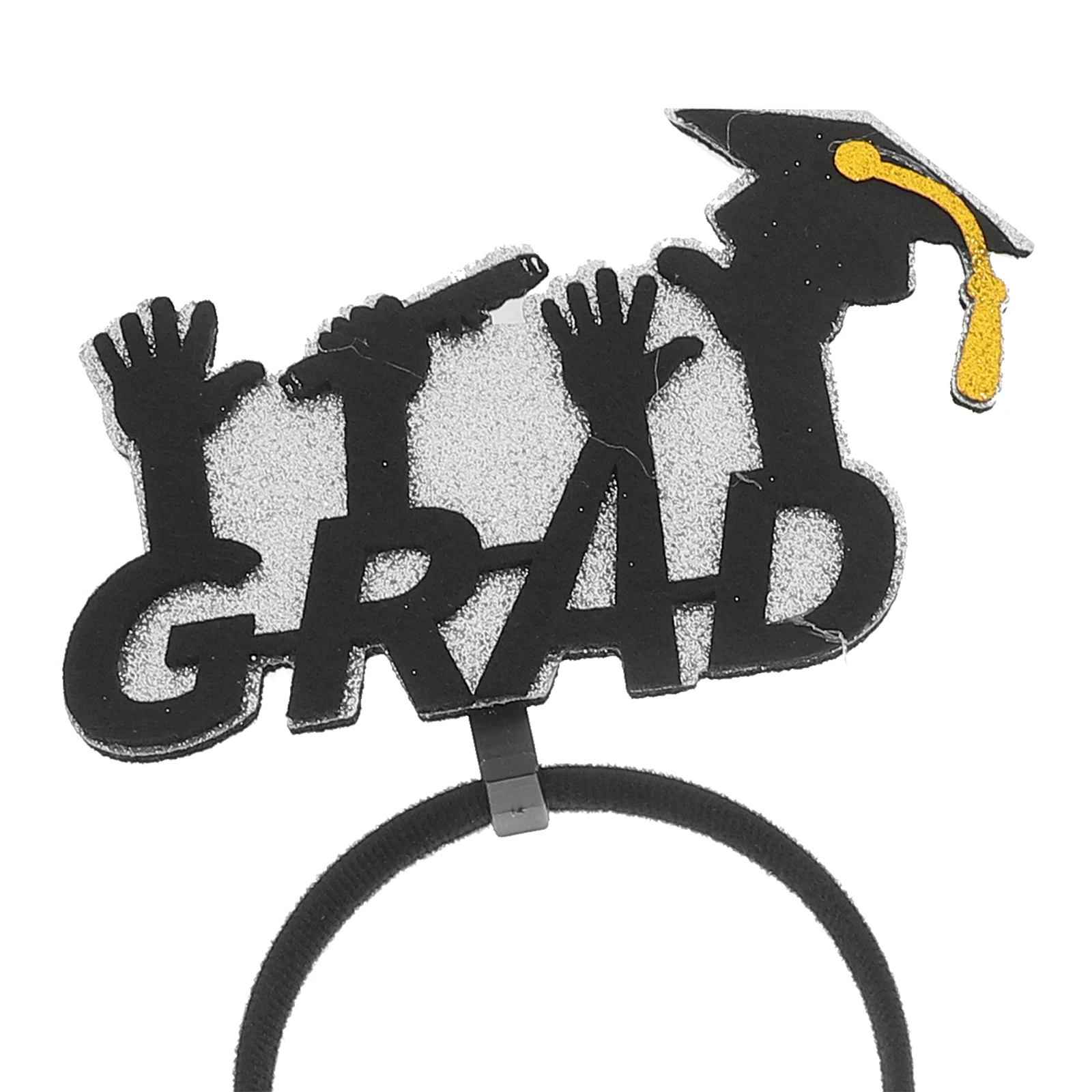 

4pcs Graduation Cap Headb Bopper Hat Headpiece for Girls Party 2024 Headdress Plastic Felt Golden Silver Black Wing Design Photo