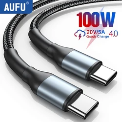 AUFU 100W 5A USB C to USB C 타입 케이블, 맥북 PC용 고속 충전 4.0 PD 고속 충전 케이블, 삼성 샤오미