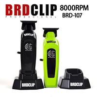 Professional BRDCLIP BRD107 8000RPM High Power Motor Hair Trimmer Powder metallurgy steel fixed ceramic moving blades With base