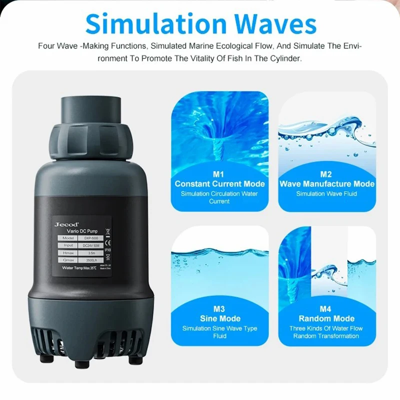 Jebao Jecod 2024 DXP Series Bluetooth Submersible Pump Aquarium Silent Inverter Suction Pump Fish Tank Fish Poop Terminator