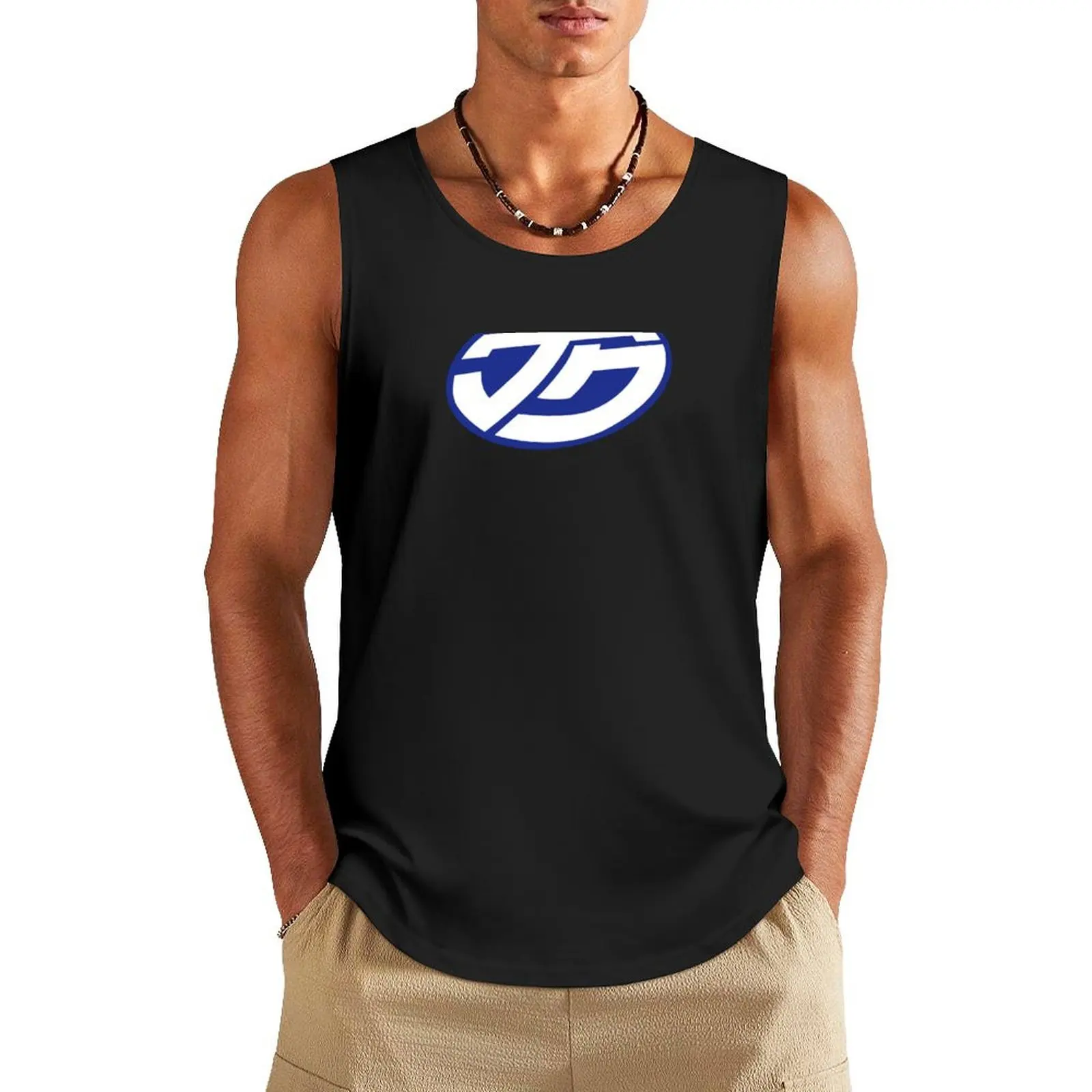 

Teku Logo Plain White on Blue Tank Top men clothings gym T-shirt male