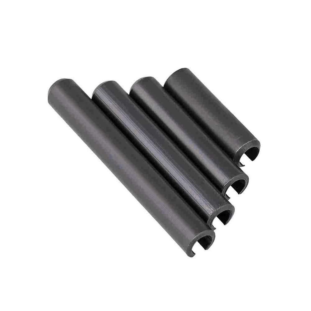 Pasador de resorte de acero 65Mn M4 M5 M6 M8 pasador de posicionamiento abierto cilíndrico negro pasadores de tensión divididos ranurados elásticos longitud 6/8/10-80mm