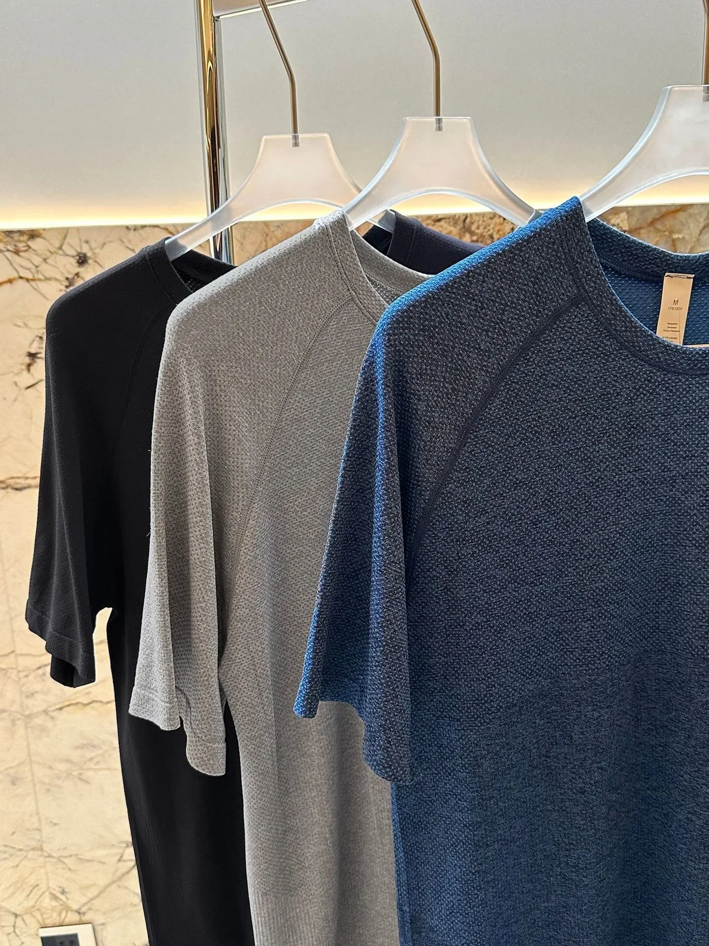 Lemon Metal Vent Tech Men's sports short-sleeved T-shirt Men's Casual Breathable Elasticity Round Neck Quick Drying Sports Shirt