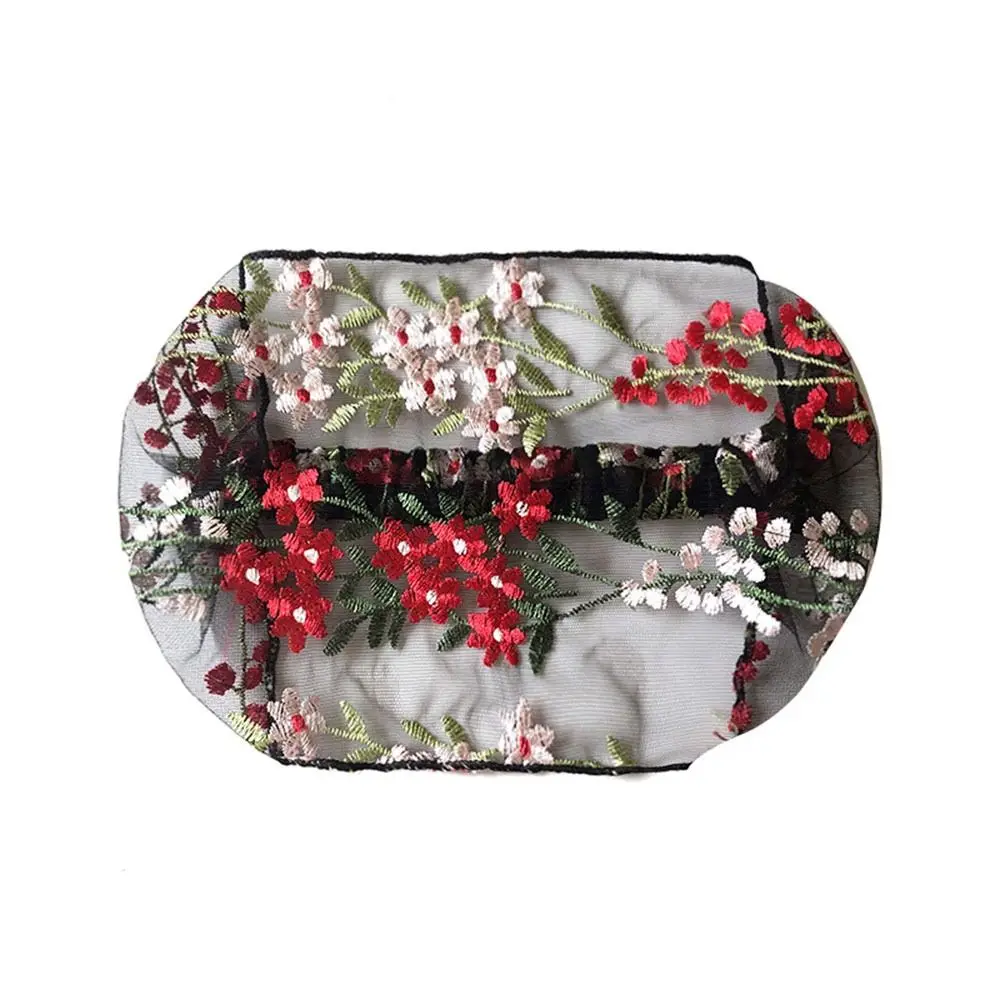Creative Multicolor Embroidered Headscarf Hair Cover Thin Flower Pattern Headband Floral Wide Edge Lace Headwear Summer