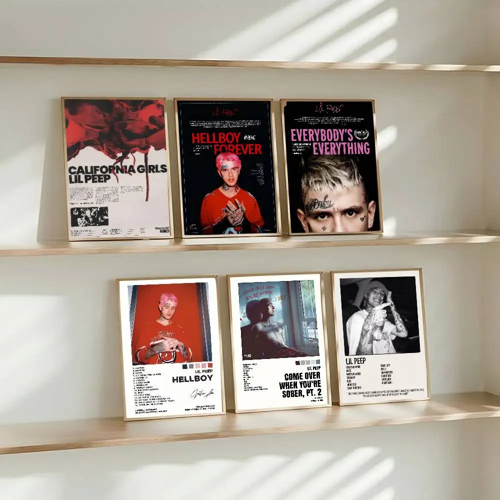 Hip Hop Rapper Lil album Peep  Self-adhesive Art Poster Retr