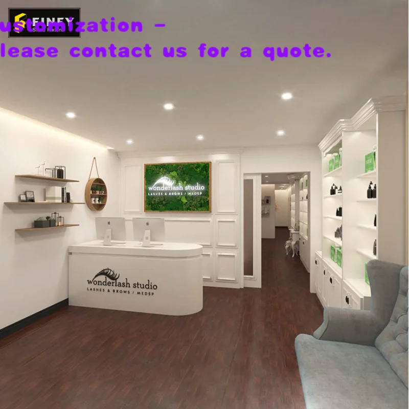 custom.Modern Lash Bar Interior Retail Display  Custom Eyelash Display Stand Cabinet Lash Studio Decoration Design