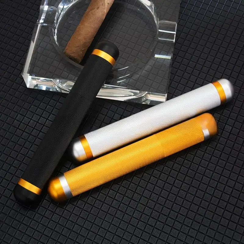 

1PC Aluminum Big Size Humidor Cigar Tube Storage Moisture-proof Case Cigarette Smoking Accessories