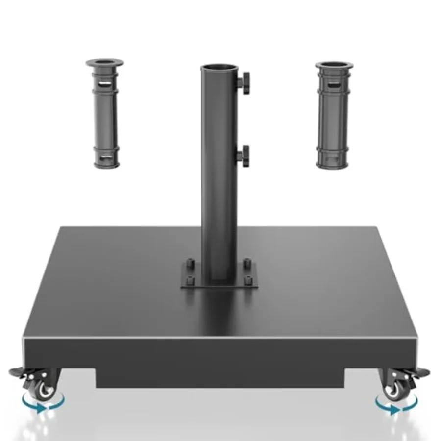 

Металлическая подставка для зонта на колесах, мобильная подставка для садового зонта, сверхпрочный держатель для зонта с высокой грузоподъемностью до 3 тонн