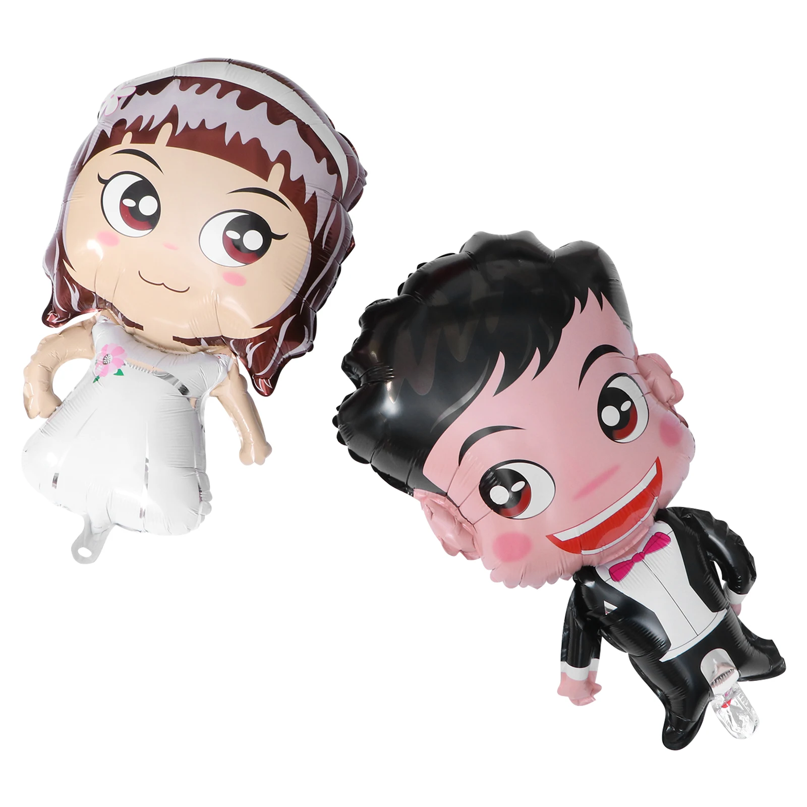 

2pcs Large Cartoon Party Decoration Bride Groom Reusable Blow Up Seal Tightly Fill Helium Air Kids Occasions Wedding