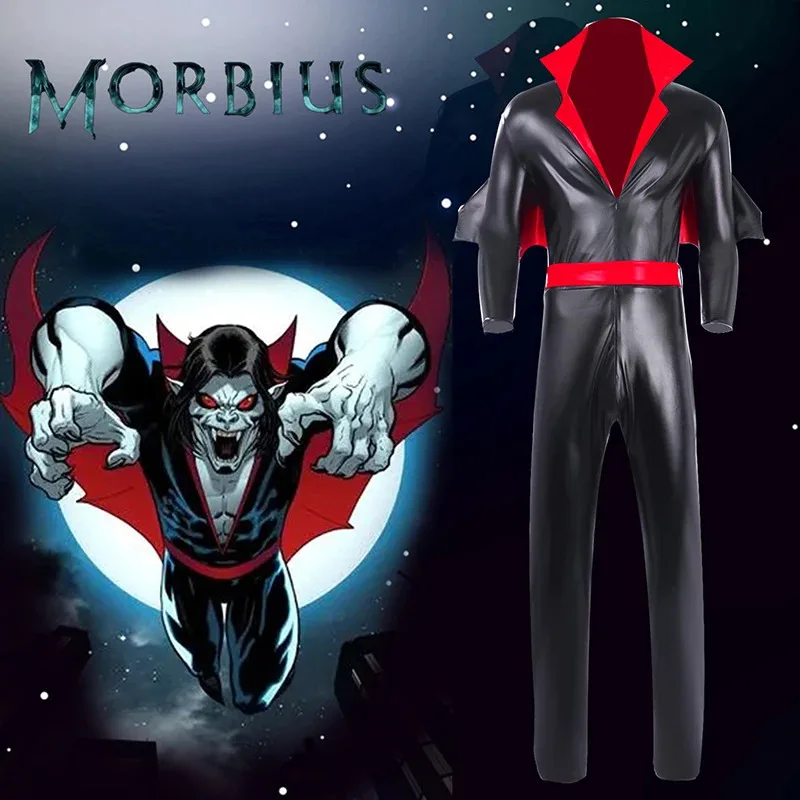 Morbius Cosplay Costumes Black Jumpsuits Halloween Carnival Vampire Uniform For Men eo]5