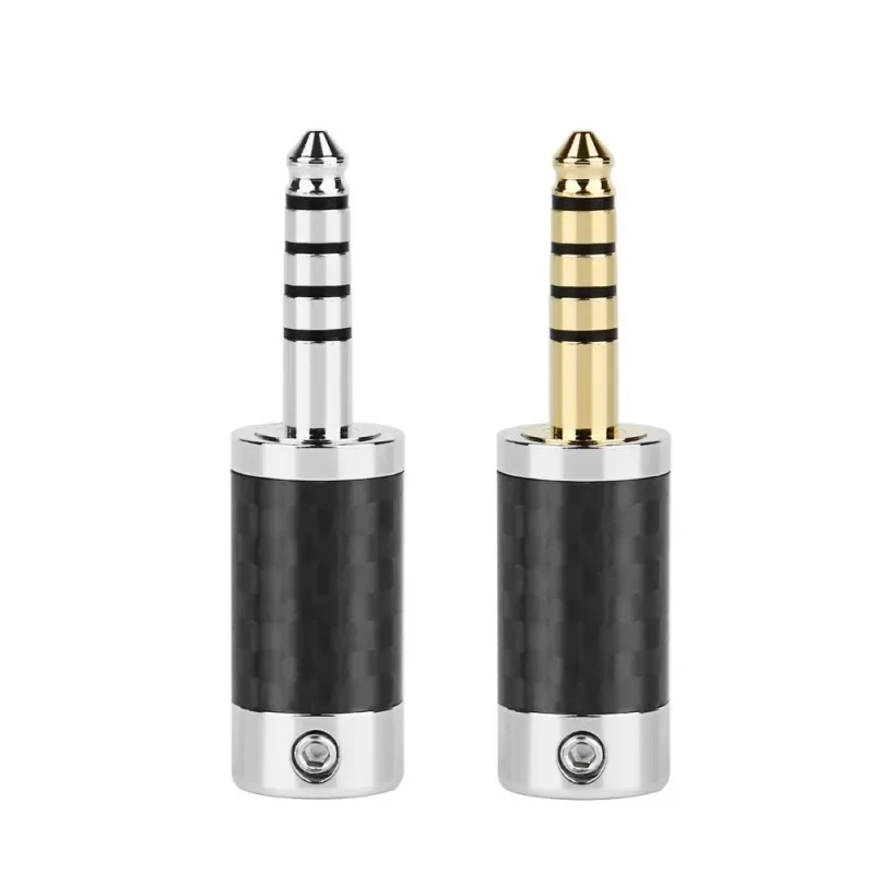 HiFi 4.4mm Jack Headphone Plug Audio Connector 5 Poles Balanced Carbon Fiber Earphone Male For Sony NW-WM1ZA Rhodium Gold Plated