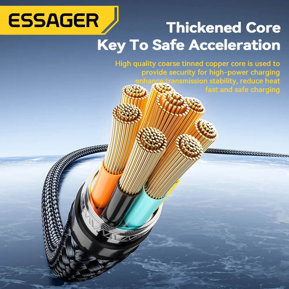 Essager USB C Cable 240W PD 3.1 USB Type C Cable Fast Charging Cable Type C For iPhone 15 MacBook Pro Samsung Xiaomi Charge Cord