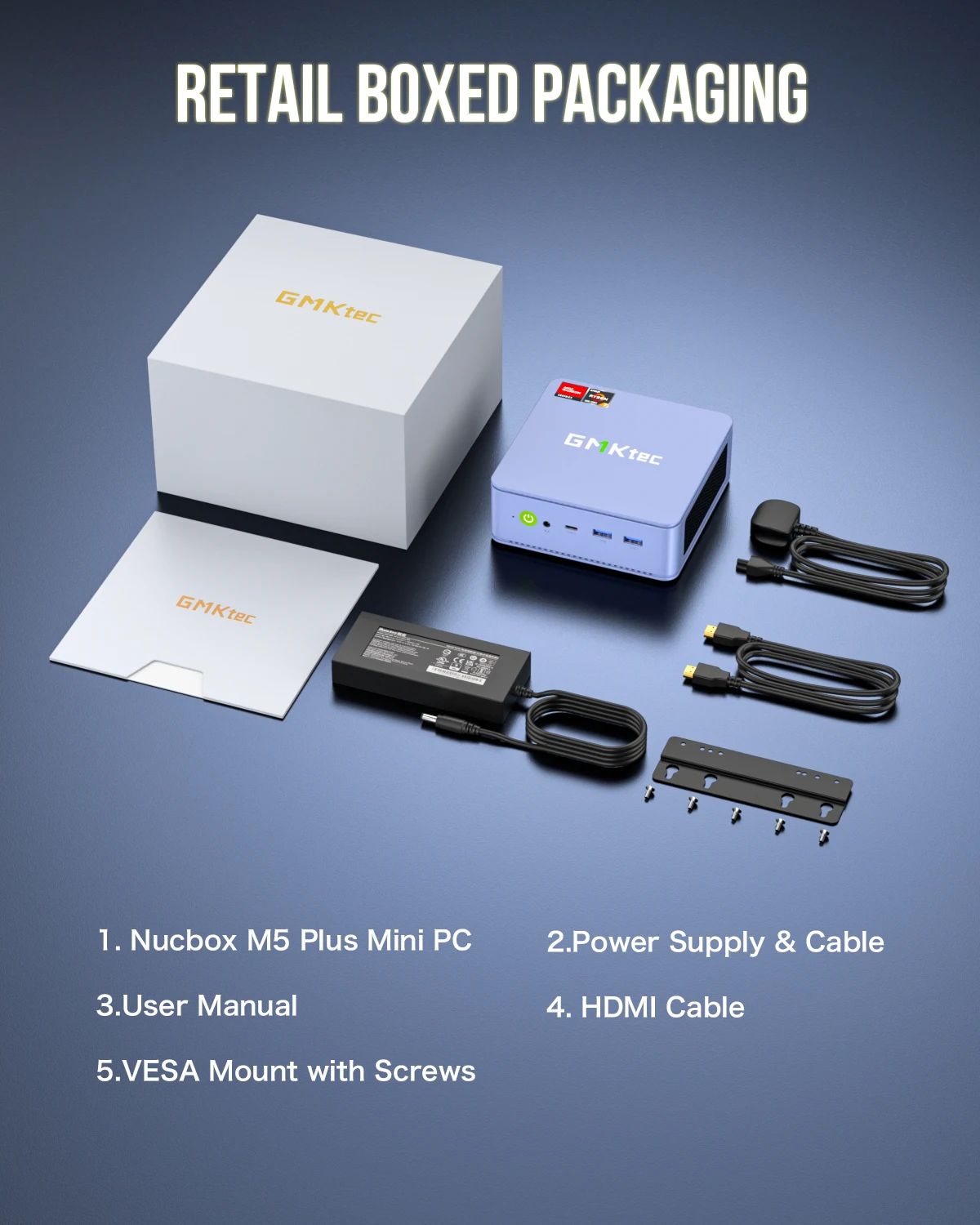GMKtec M5 Plus AMD R7 5825U Mini PC 8-core 12-thread Portable Computer 32GB DDR4 1TB SSD Computer PC Gaming Desktop PC