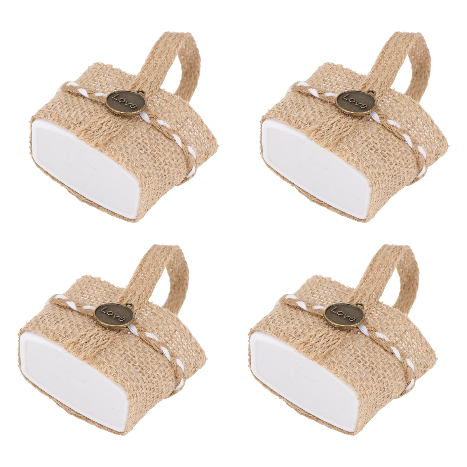 

Linen Basket for Wedding Flower Girl Baskets Storage Candy Bags Weddings Romantic Atmosphere Banquet Events Portable Lightweight