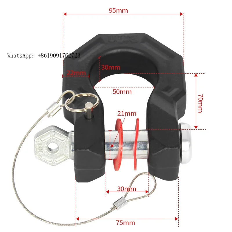 

ZAIQU Forged 40CR Steel Trailer Hitch Bow-shackle U-hook Tow Hook Refit Partsl Off-road Car Accessoriesow