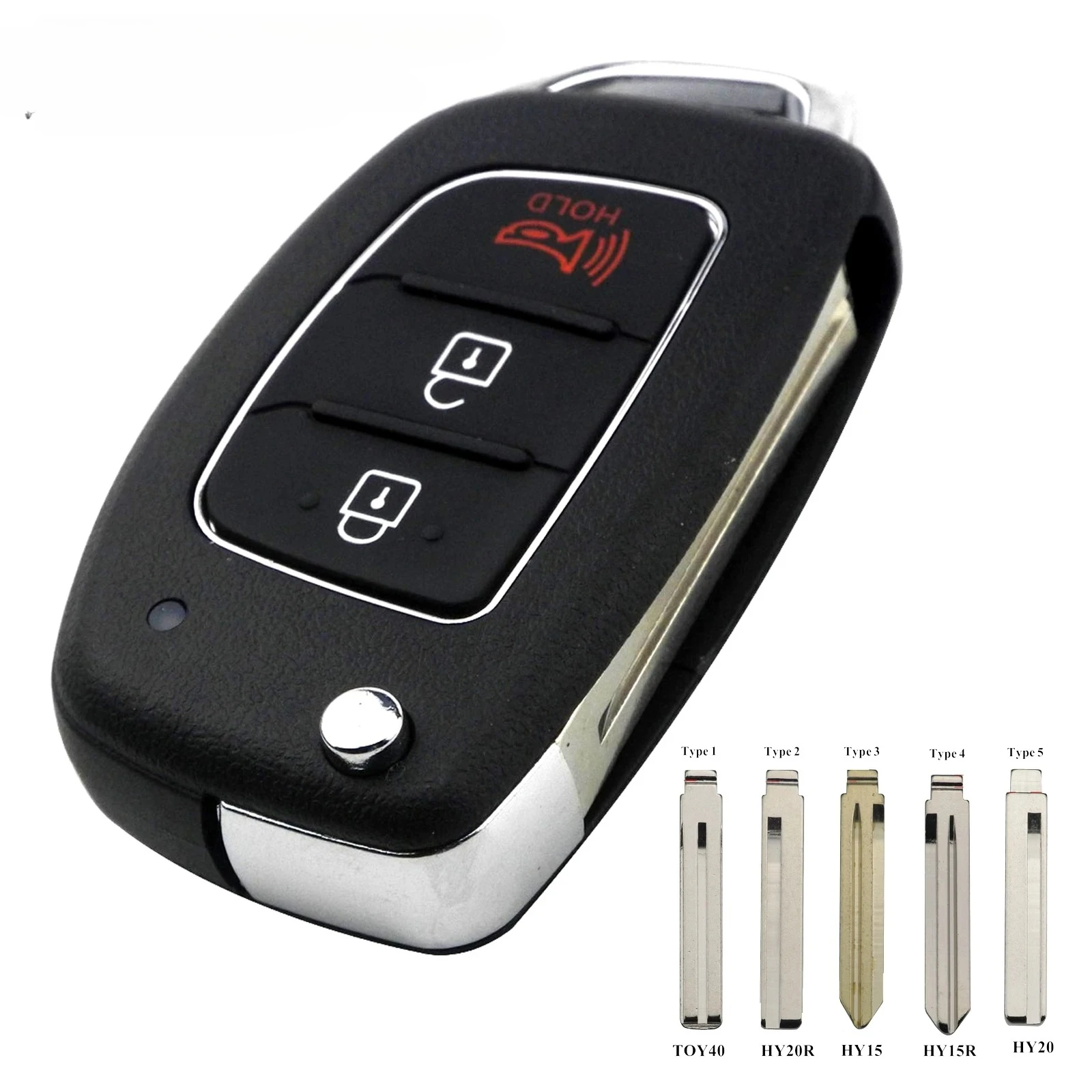 3 Buttons Remote Car Key Case For Hyundai HB20 IX35 I45 SANTA FE Accent I40 I20 HY15/HY20/TOY40 Uncut Blade Fob shell