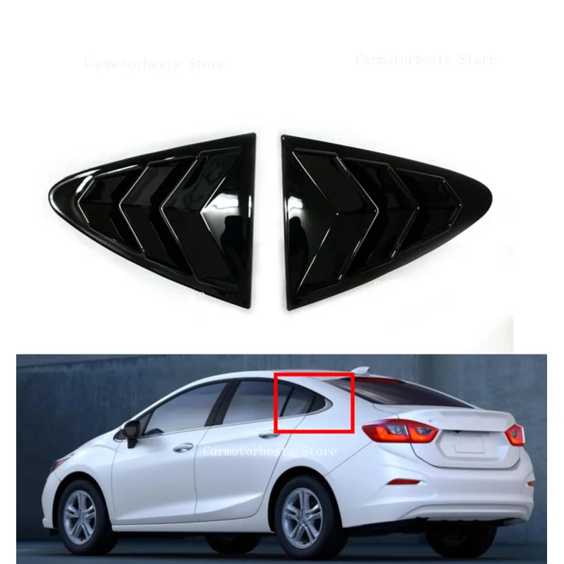 Car Rear Side Window Shutter Cover Fit For Chevrolet  Cruze 2017 2018 Trim Side Door Louver Cap Trim Auto Accessories