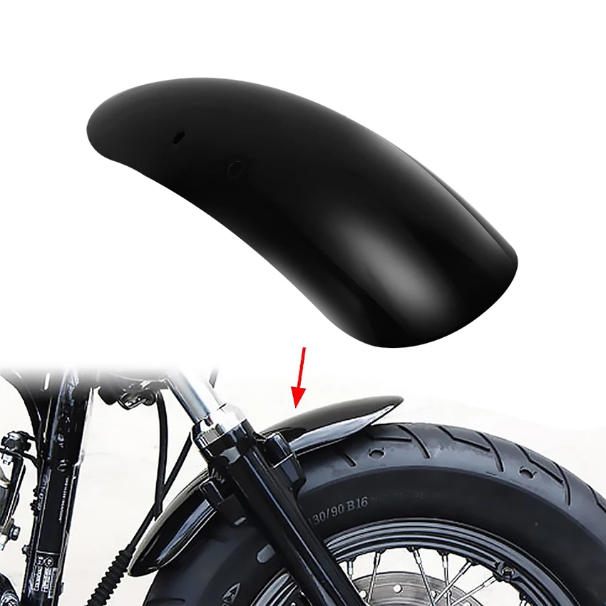 

Motorcycle Mudguard Short Front Fender Black Steel Motocross Accessories For Harley Sportster Forty Eight 48 XL1200X 2010-2020