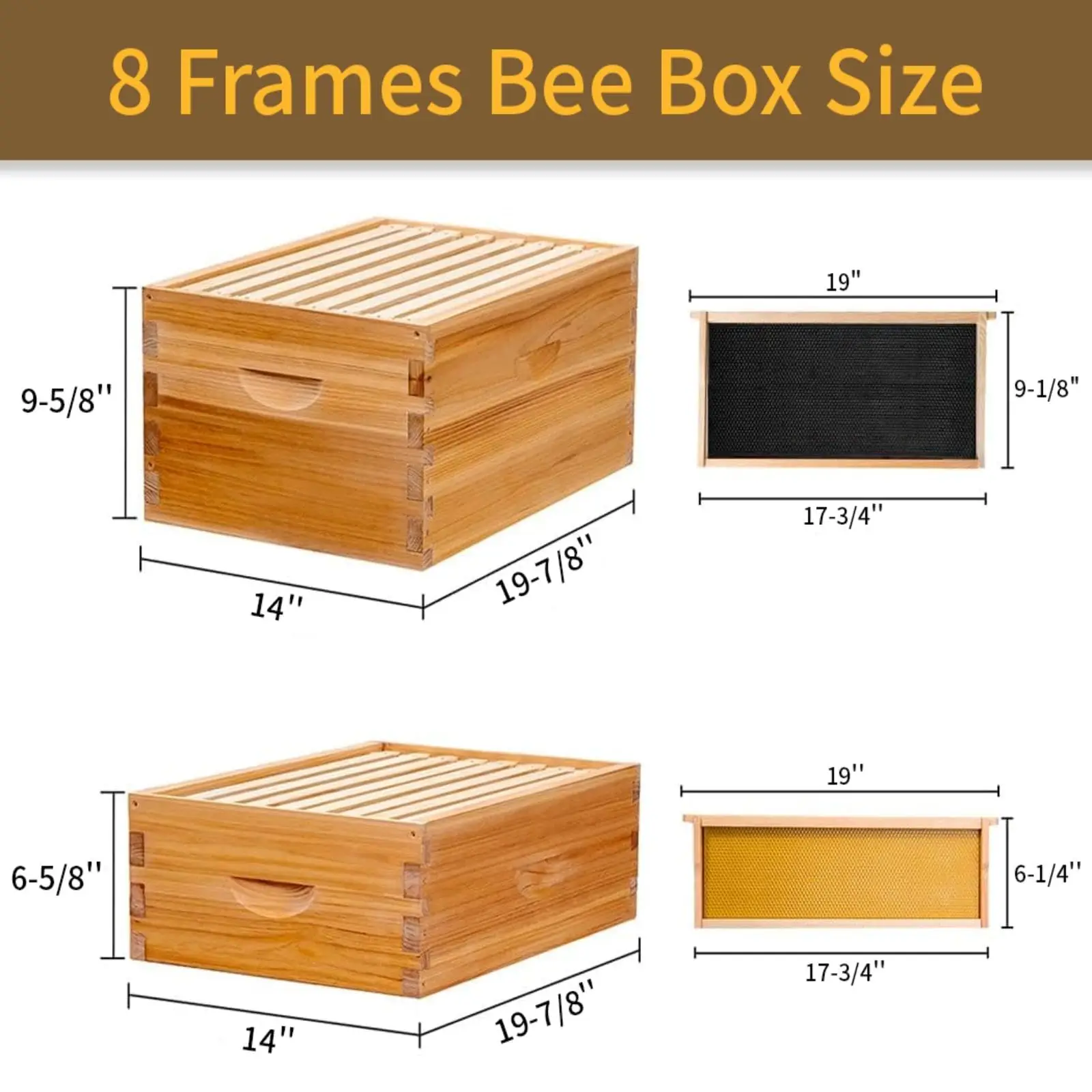 Free ShippingBeginner 8 Fe Hive Swax Coated Includes Hivs And Foundations (1 Deep Box & 1 Medium Box)