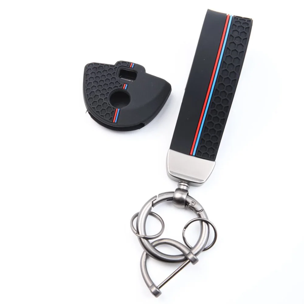 Soft Silicone Motorcycle Key Case With Keychain For BMW F750GS F850GS R1200GS R1250GS S1000XR S1000RR G310R G310GS