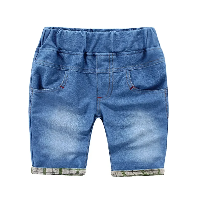 Mid Waist Cropped Jeans para meninos, moda verão, algodão, novo, 3-7T