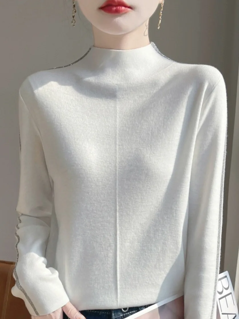 الثقيلة دو تألق حجر الراين f عالية Ne محبوك سترة المرأة Sle الدافئة عارضة Faion تريكو الإنتاج الصيني