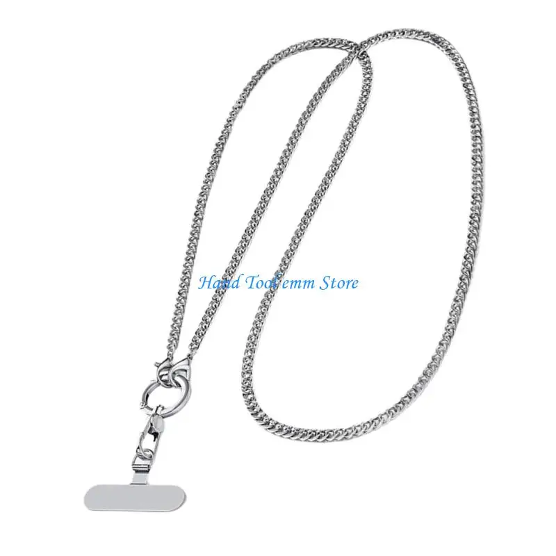 H37F Practical Rotating Phone Lanyard Phone Strap Crossbody Metal Chain For Comfortable And Secure Device Holding