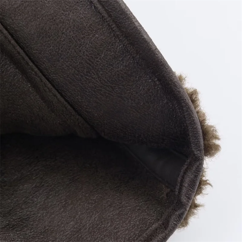 Damesjas Herfstjas Omkeerbaar bont en leer Damesoverjas Corduroy leren jas