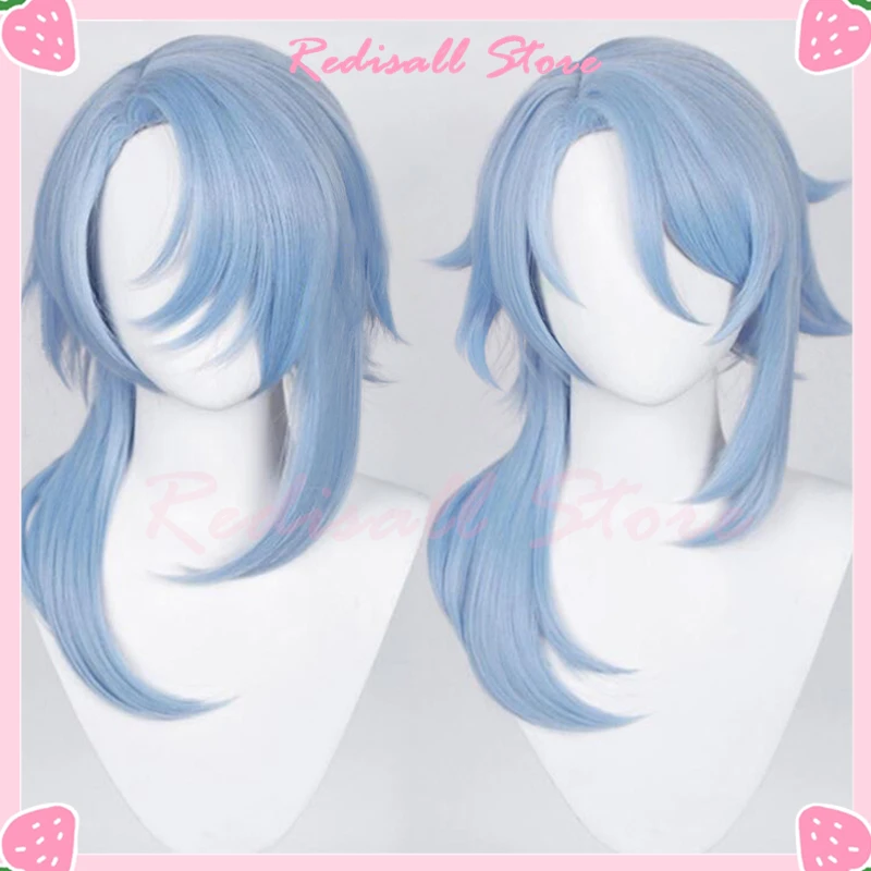 

Kamisato Ayato Cosplay Wig Blue Ponytail Long Synthetic Hair Simulation Scalp Heat Resistant Halloween Role Play