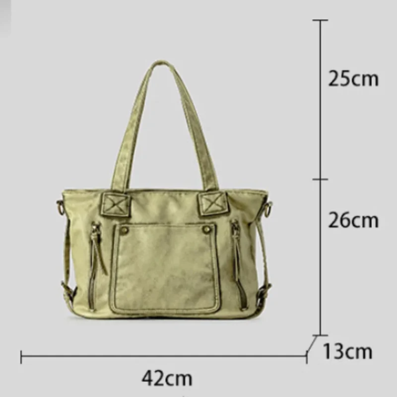 حقيبة يد نسائية ذات سعة كبيرة بتصميم ريترو حقيبة كتف من الجلد الناعم حقيبة كروس