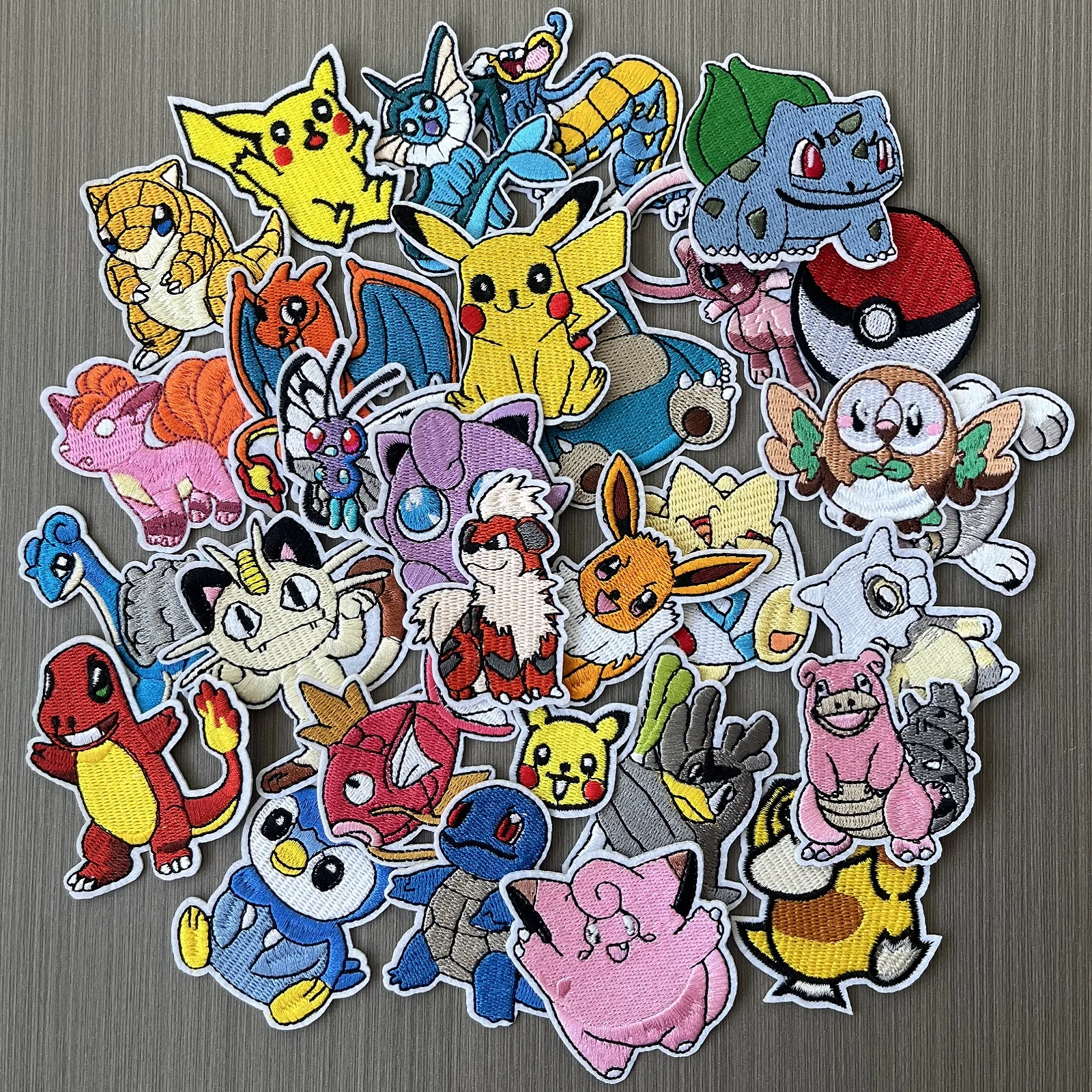 

16/30Pcs Cartoons Pikachu Pokemon Game Monster Character For DIY Clothing Ironing Embroidery Patch Sew Jeans Bag Badge Appliques