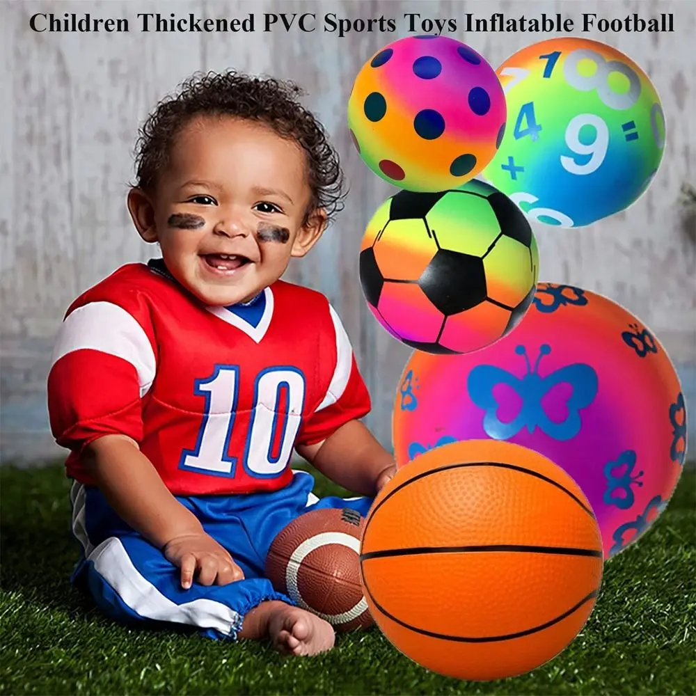 15/16/22cm PVC Inflatable Football Small Mini 10 Styles Parent-child Games Basketball Thickened Inflatable Beach Ball