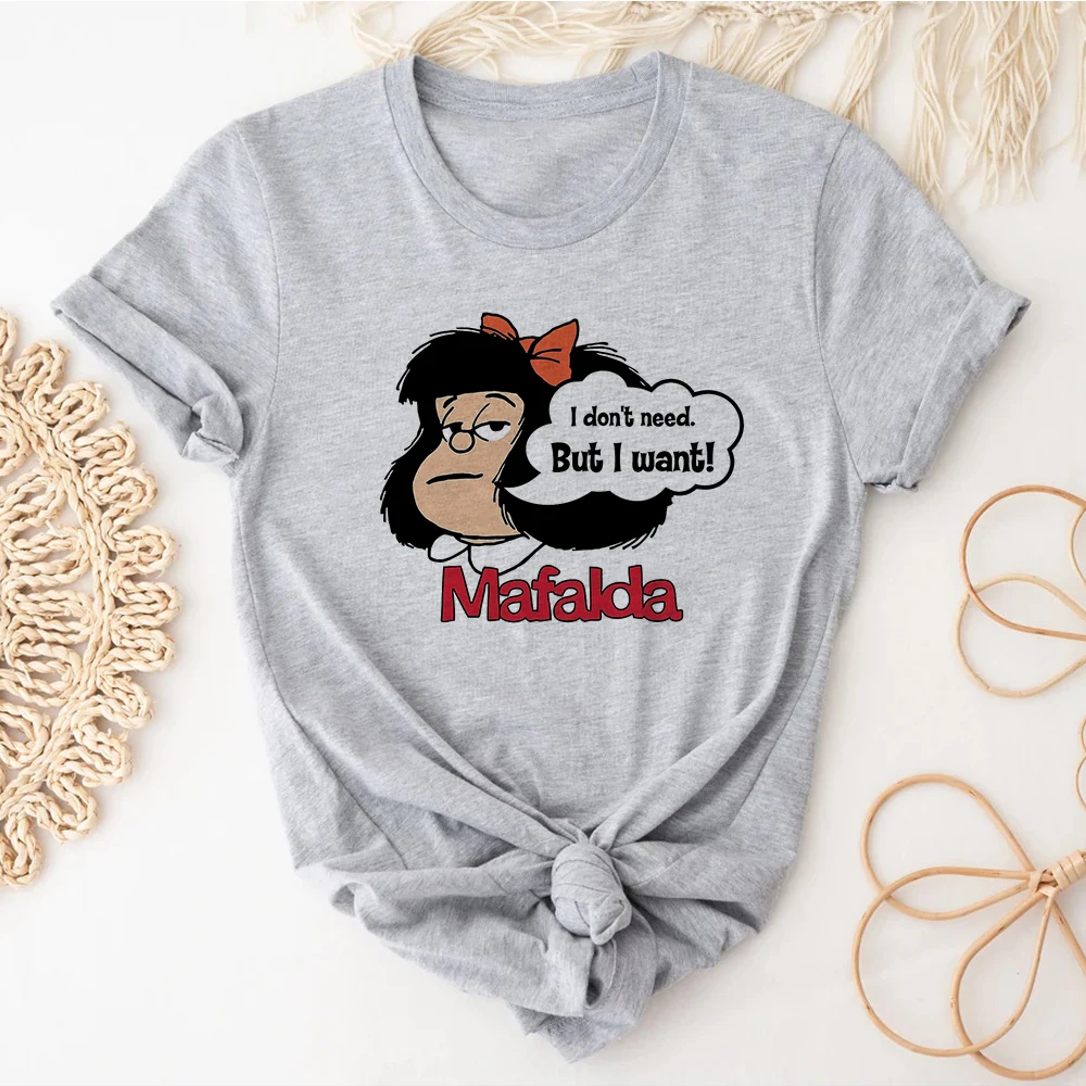 

Mafalda tshirt women funny t shirt girl anime clothing