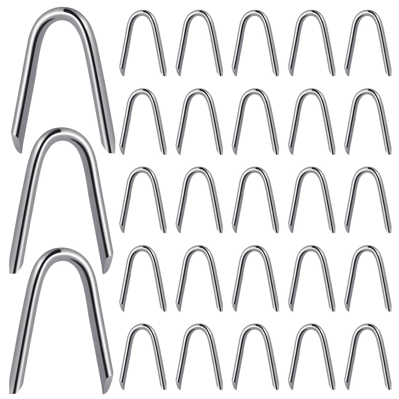 70Pcs U Nails Galvanized U-Shaped Rust Protection Staples for Fencing Wire Cable Mesh Fixing Garden Fence Tools