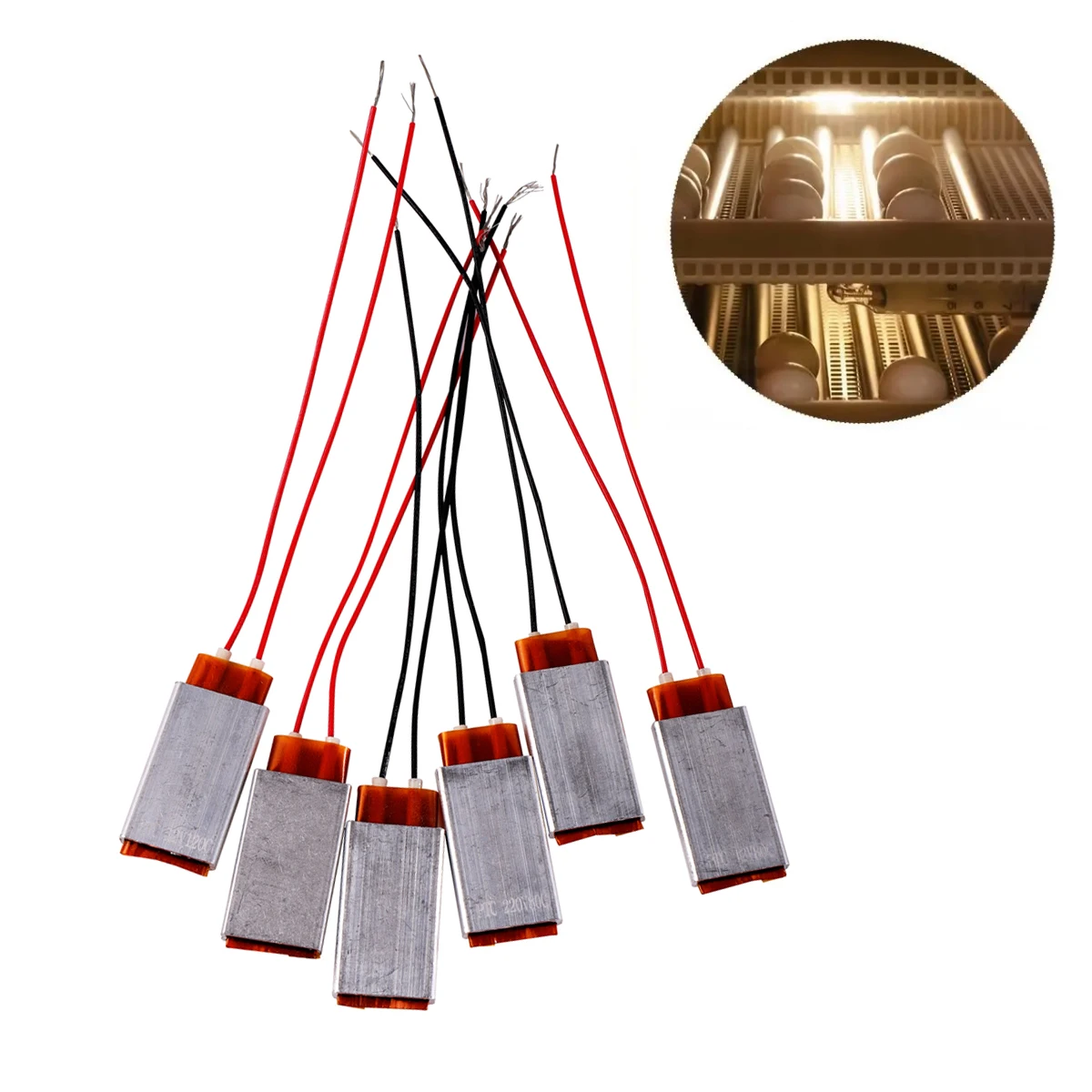 2 قطعة عنصر تسخين PTC 220 فولت/12 فولت 0-220 درجة مئوية لوحة تسخين حاضنة الدواجن تركيبات سخان مصباح السحلية السلحفاة #3