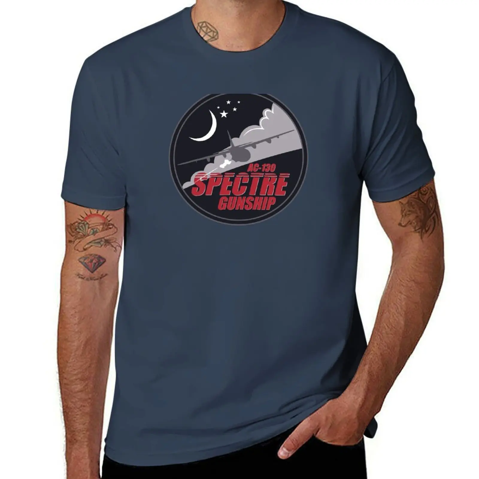 

AC-130 Spectre Gunship Patch T-Shirt Casual Loose Fit Summer Tee Shirt