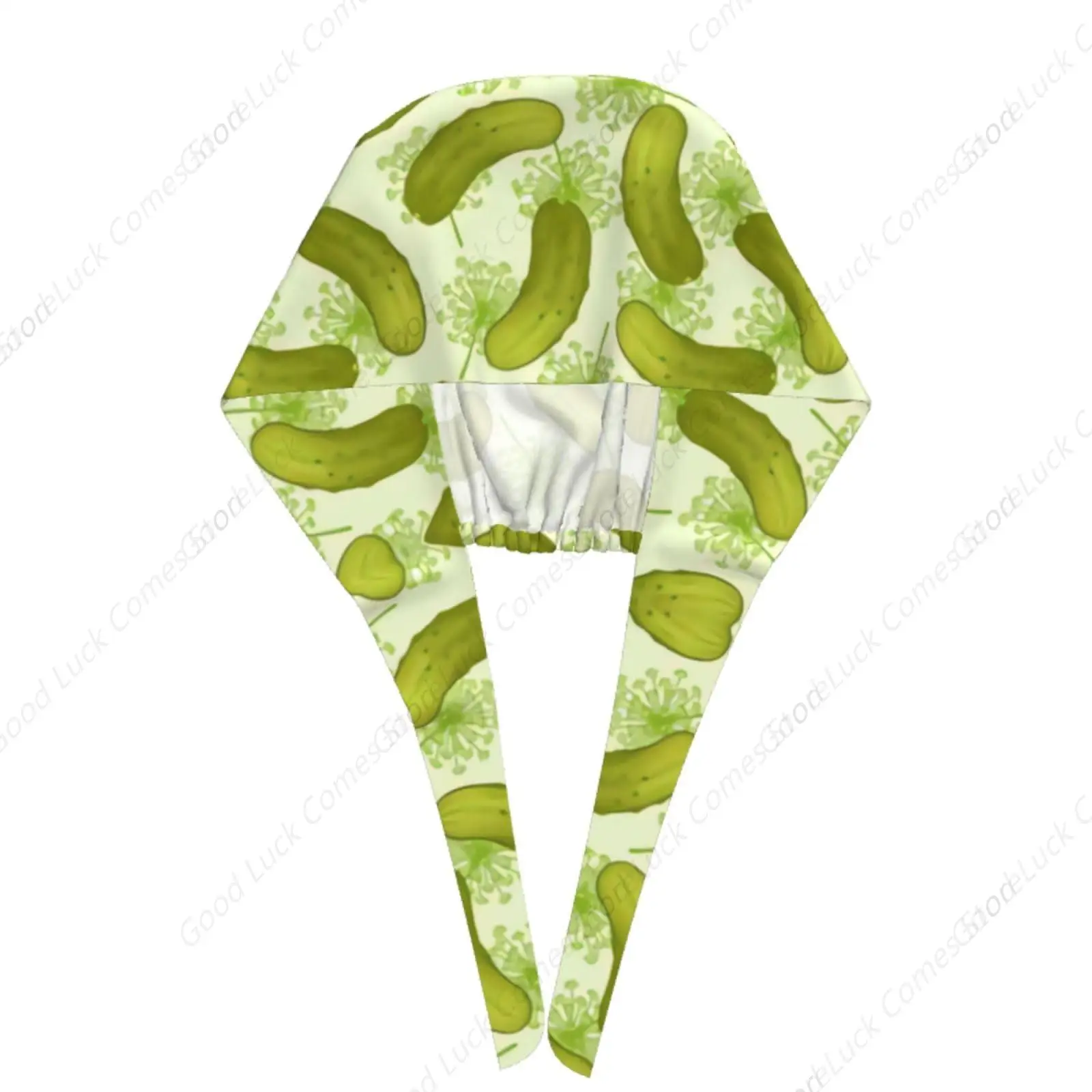 Dill Pickles Pattern Working Cap Scrub Cap with Sweatband,Adjustable Fashion Elastic Bandage Tie Back Hat Headwear Printed