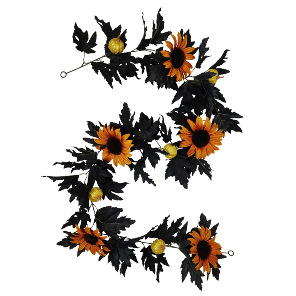 

Simulated Maple Leaf Sunflower Pumpkin Decoration Hanging Leaves Fake Plants Home Party Wedding Garden Yard Ornament