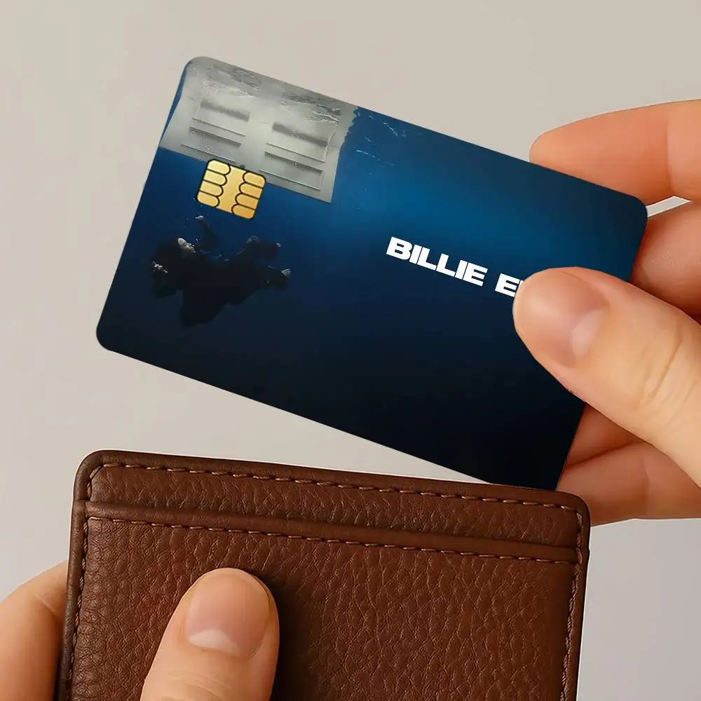 Singer B-Billie E-Eilish-S Credit Card Stickers Skin for Bank Debit Decorative Protection 4PCS Decal Anti-scratch Waterproof