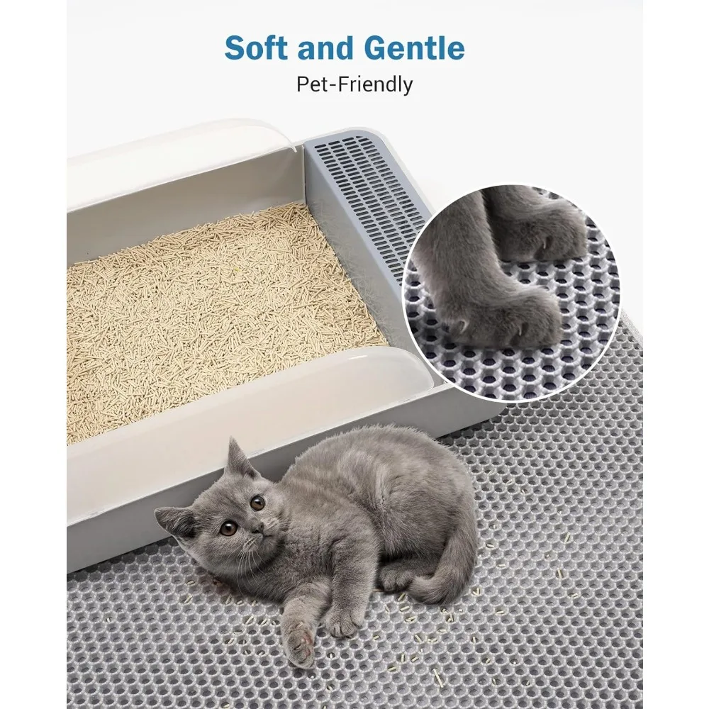 Imagem -05 - Lavável Cat Litter Trapping Mat Extra Grande Honeycomb Double Scatter Control Layer xl Fostanfly 45 x 27 Kitty