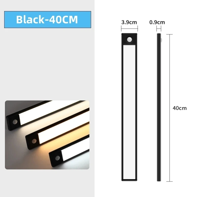 OKAL RED EAST LED Nachtlicht 20/30/40/60CM Motion Sensor Wireless USB Schrank Nachtlicht Garderobe Lampe für Küche Schrank Schlafzimmer Kleiderschrank 6